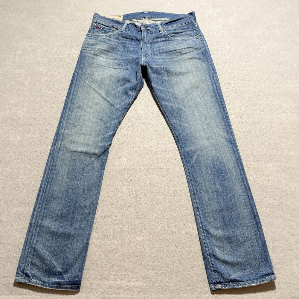 Polo Ralph Lauren Jeans Mens Size 32 Blue Varick Slim Fit Denim Dark Wash